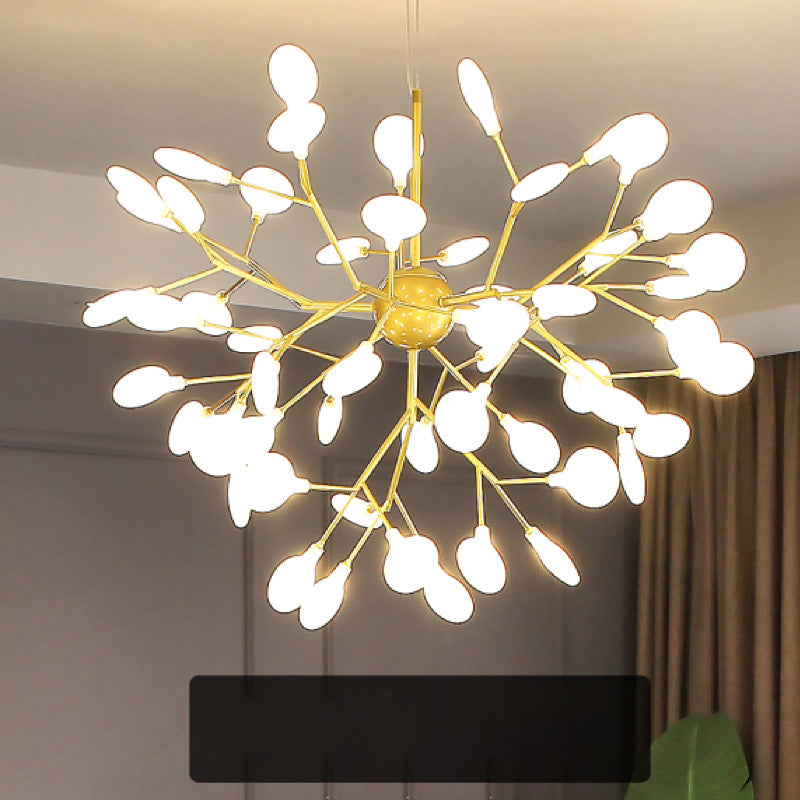 Fireflies Chandelier Lighting Fixture Minimalist Metal Gold Ceiling Hung Fixture