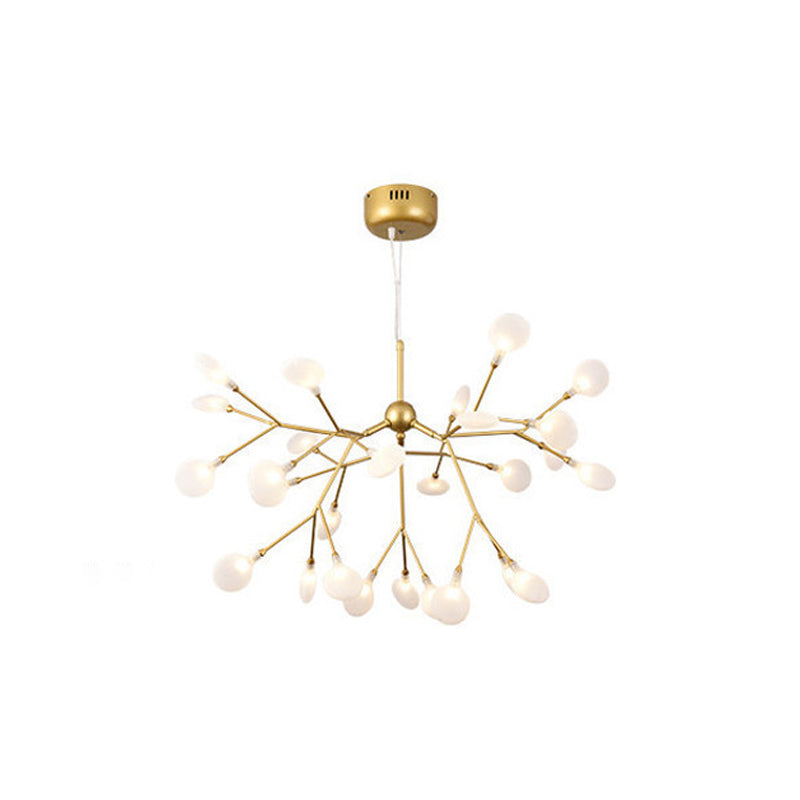 Fireflies Chandelier Lighting Fixture Minimalist Metal Gold Ceiling Hung Fixture
