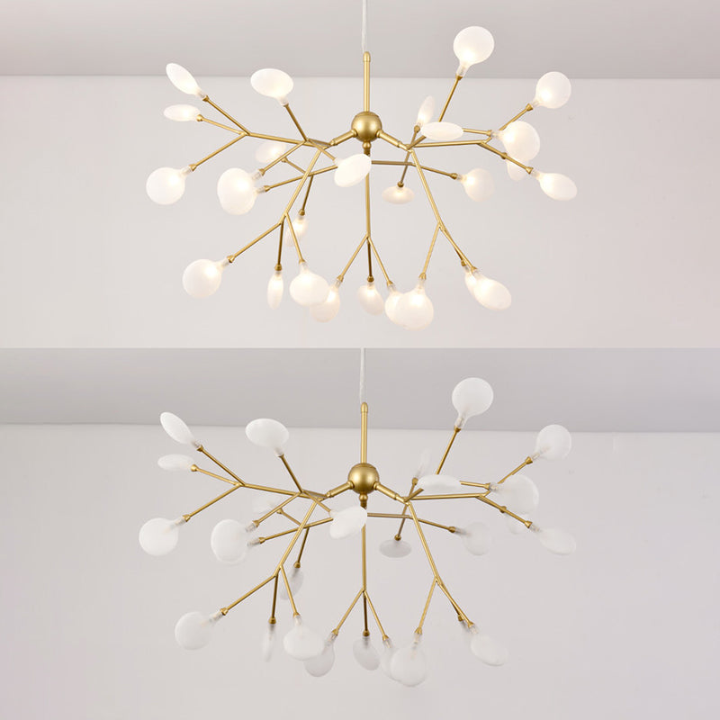Fireflies Chandelier Lighting Fixture Minimalist Metal Gold Ceiling Hung Fixture