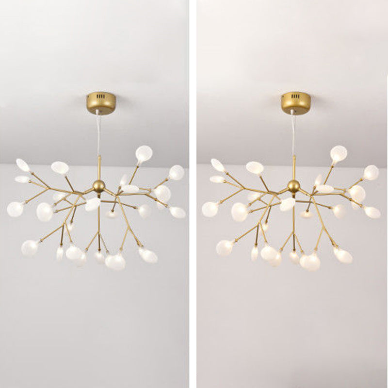Fireflies Chandelier Lighting Fixture Minimalist Metal Gold Ceiling Hung Fixture