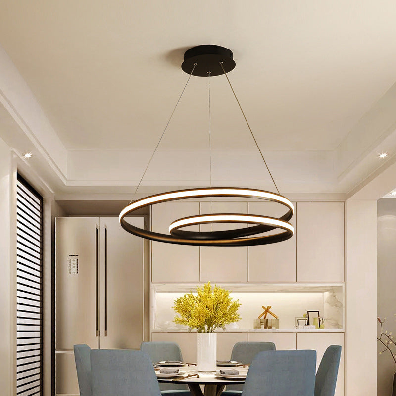 Luce a ciondolo a LED lineare in alluminio nella moderna lampada a sospensione di gel di silice in stile creativo per sala da pranzo