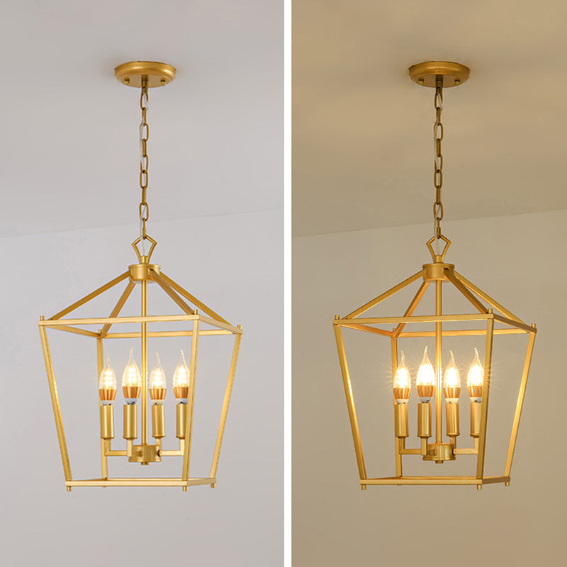 Luce a sospensione geometrica Lanterna Luce vintage sospesa in ferro battuto per portico