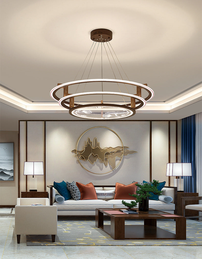 Brown Aluminum Hanging Pendant Lights Contemporary Hanging Lamps for Tea House