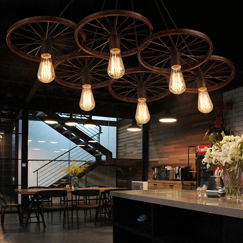 Bare Bulb Hanging Pendant Light Industrial Metal Pendant Lighting for Restaurant