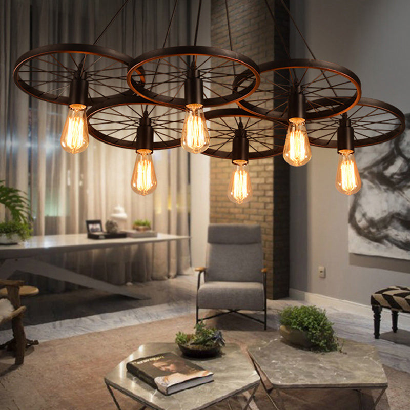 Bare Bulb Hanging Pendant Light Industrial Metal Pendant Lighting for Restaurant