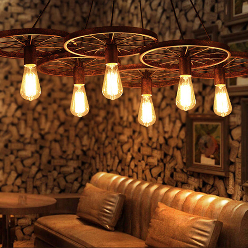 Bare Bulb Hanging Pendant Light Industrial Metal Pendant Lighting for Restaurant
