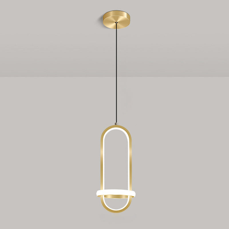 Metal Geometric Ceiling Suspension Lamp Simplicity Style LED Hanging Pendant Light