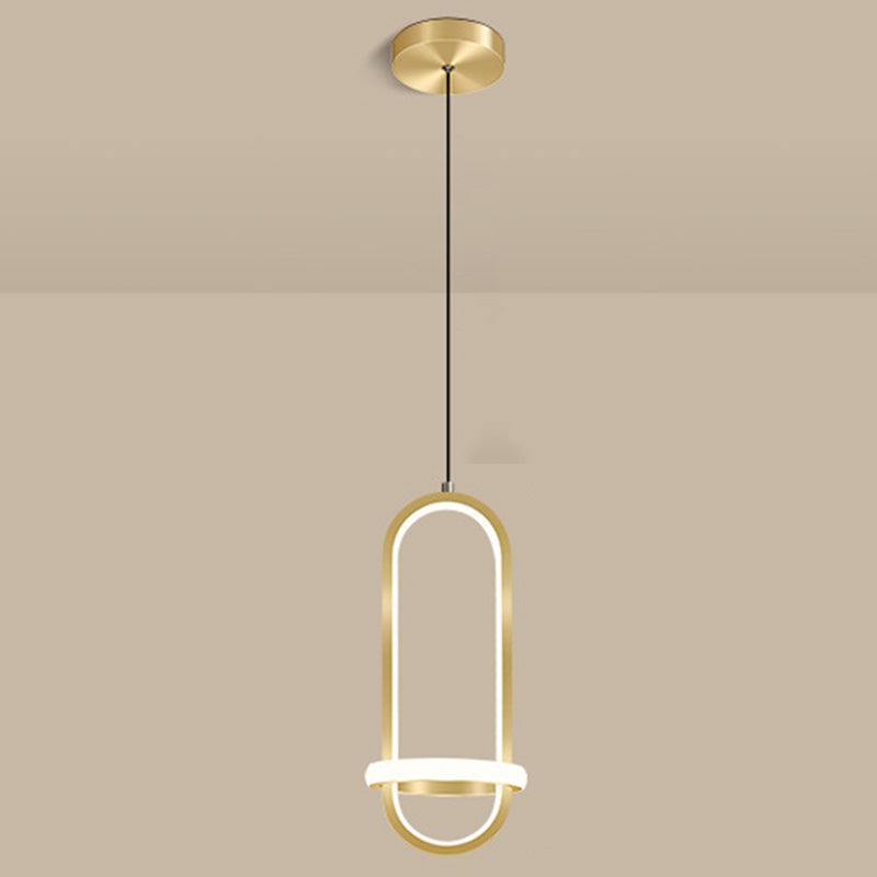 Metal Geometric Ceiling Suspension Lamp Simplicity Style LED Hanging Pendant Light