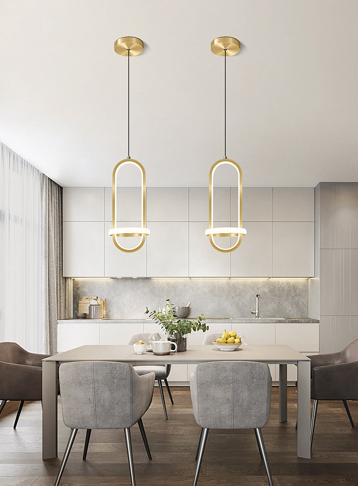 Metal Geometric Ceiling Suspension Lamp Simplicity Style LED Hanging Pendant Light