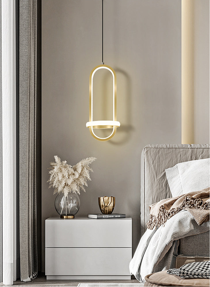 Metal Geometric Ceiling Suspension Lamp Simplicity Style LED Hanging Pendant Light