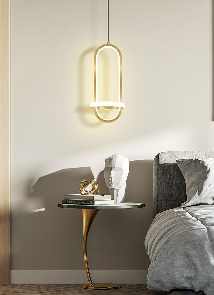 Metal Geometric Ceiling Suspension Lamp Simplicity Style LED Hanging Pendant Light