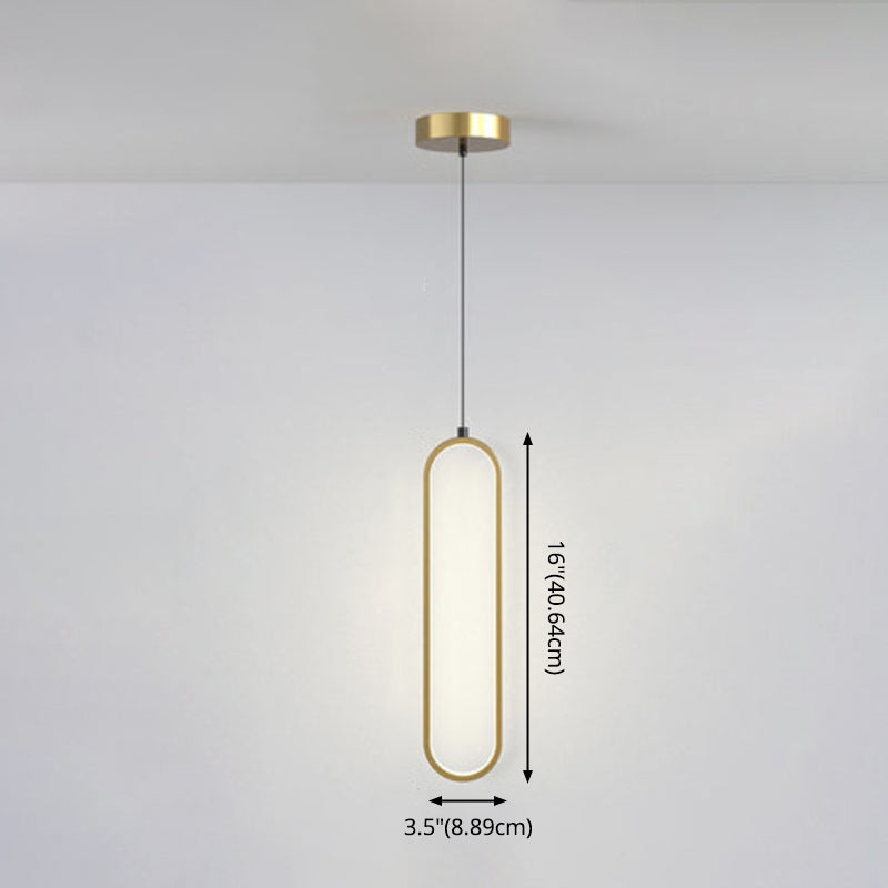 Minimalist LED Hanging Ceiling Light Metal 1-Light Linear Ceiling Pendant Light