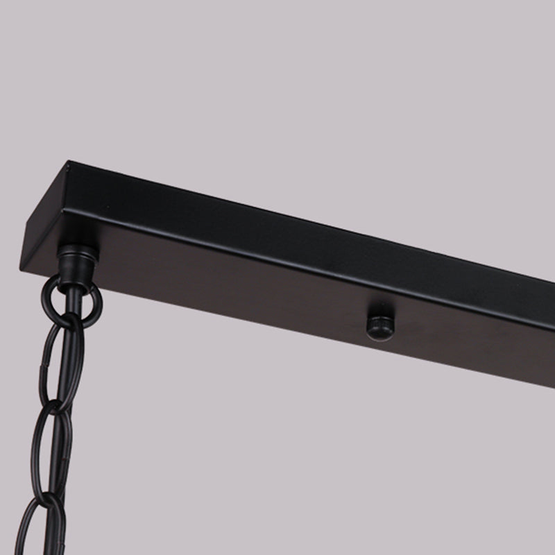 Rettangle Island Lampadella luci industriali di illuminazione del lampadario in metallo per tavolo da pranzo