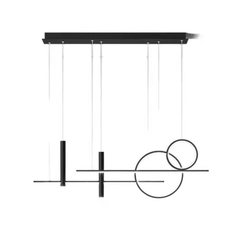 Luz de hierro forjado de isla LED lineal moderna Luz de hierro forjado con sombra de silicona
