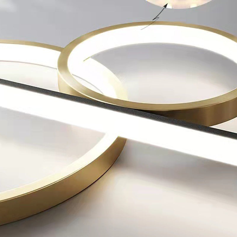 Luz de hierro forjado de isla LED lineal moderna Luz de hierro forjado con sombra de silicona