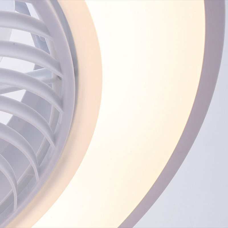 Runde Farbblöcke Deckenventilator Leuchte LED LED Metal Halbmontage Beleuchtung für Schlafzimmer