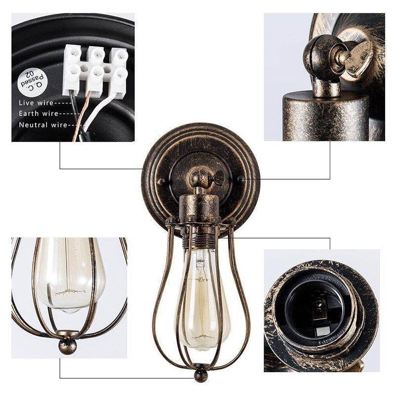 Pear Semi Flush Mount Light Fixture Industrial Metallic Ceiling Mount Chandelier for Bedroom