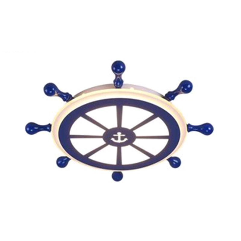 Plafonnier LED bleu en métal pour enfants, luminaire de plafond pour chambre d'enfant