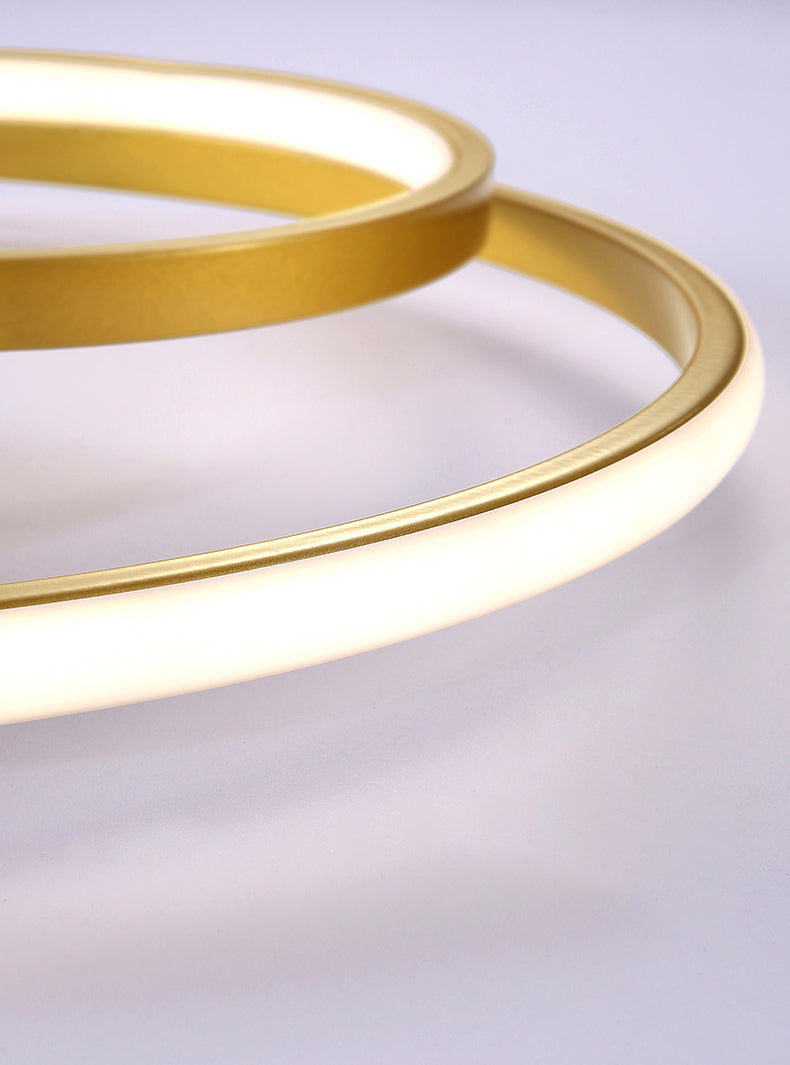 Plafoniera moderna da incasso a LED in metallo dorato per soggiorno