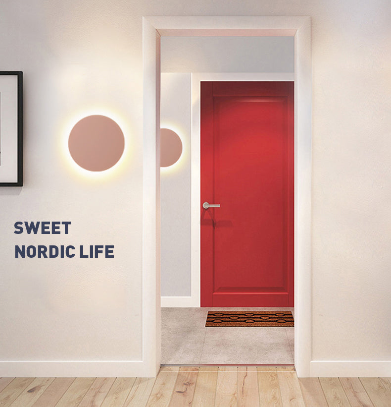 Metal Disc Wall Mount Lighting Modern Style LED Wall Sconce Lighting for Kids Bedroom
