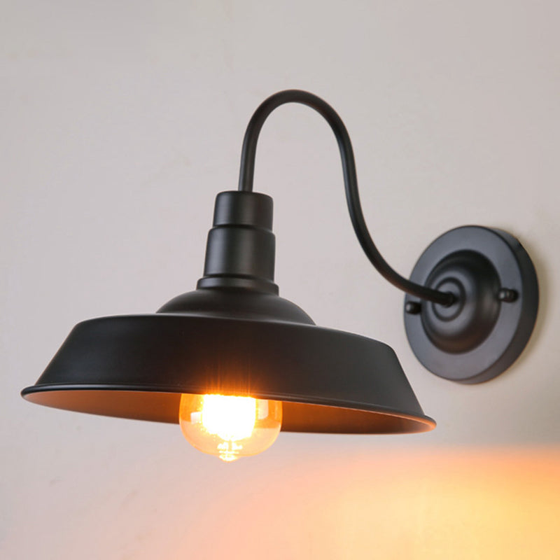 Lumière murale de grange noire dans le style industriel vintage en fer forgé lampe murale simple pour le couloir