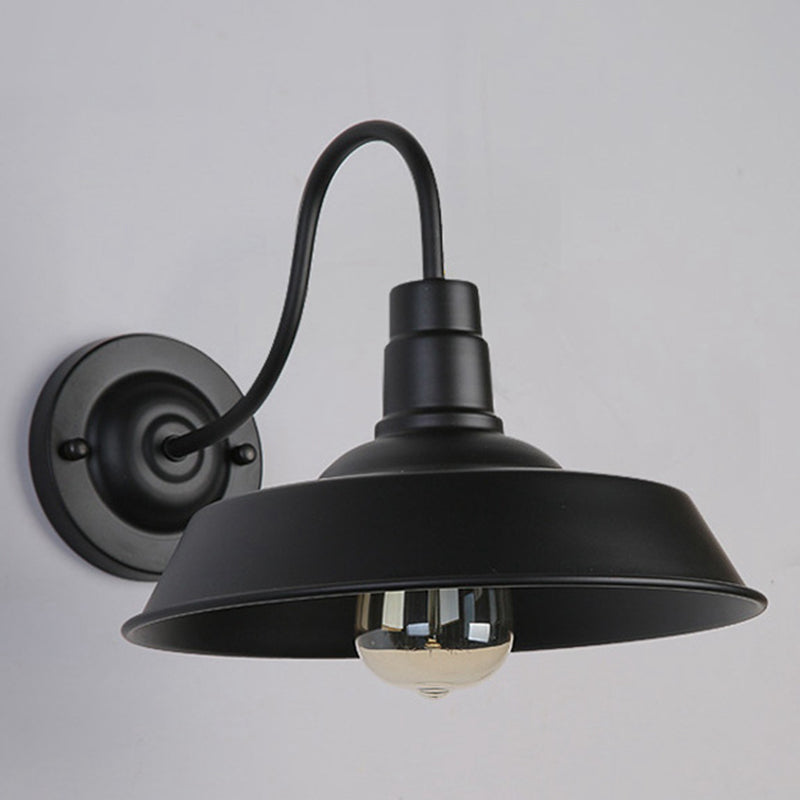 Lumière murale de grange noire dans le style industriel vintage en fer forgé lampe murale simple pour le couloir