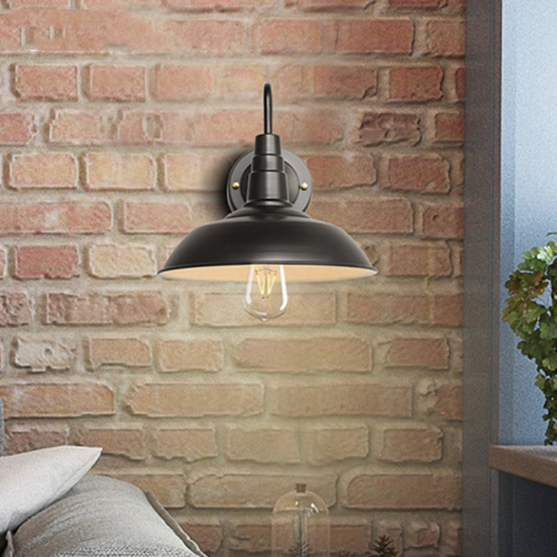 Lumière murale de grange noire dans le style industriel vintage en fer forgé lampe murale simple pour le couloir