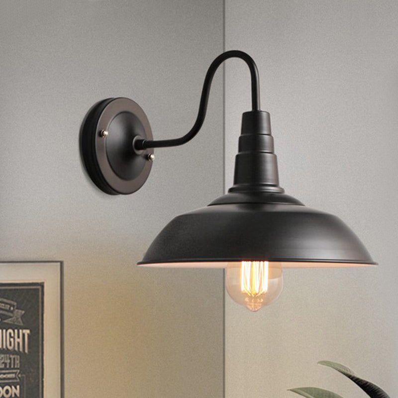 Lumière murale de grange noire dans le style industriel vintage en fer forgé lampe murale simple pour le couloir