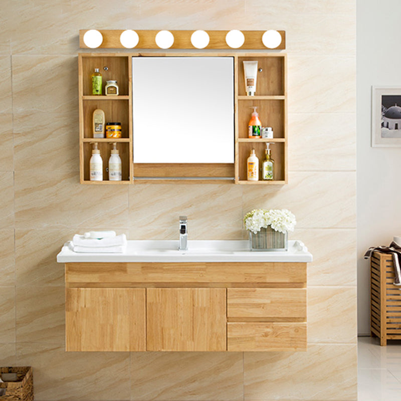 Rectangle Vanity Sconce Lights Ultra-modern Wood Wall Mur Sronce Lighting for Rains