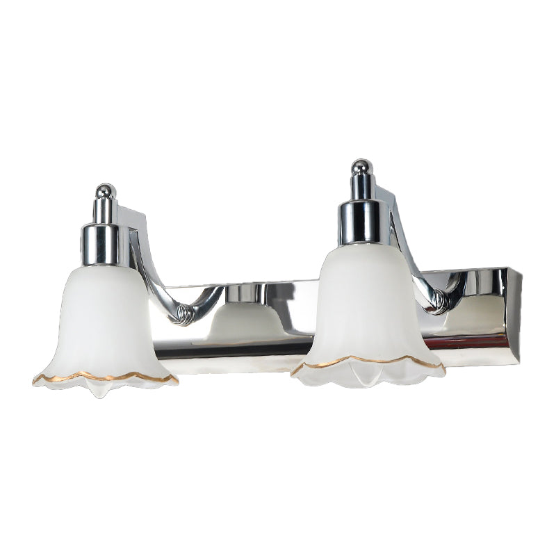 Traditional Simplicity Bell Vanity Sconce Lights Milk Glass Wall Mount Light Fixture for Bathroom