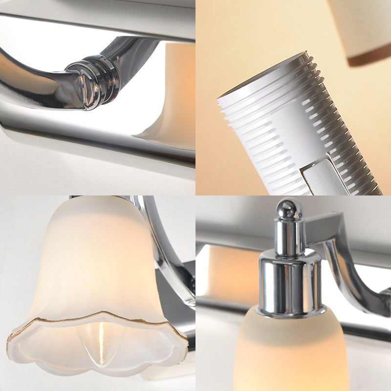 Traditional Simplicity Bell Vanity Sconce Lights Milk Glass Wall Mount Light Fixture for Bathroom