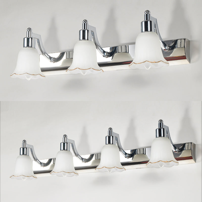 Traditional Simplicity Bell Vanity Sconce Lights Milk Glass Wall Mount Light Fixture for Bathroom