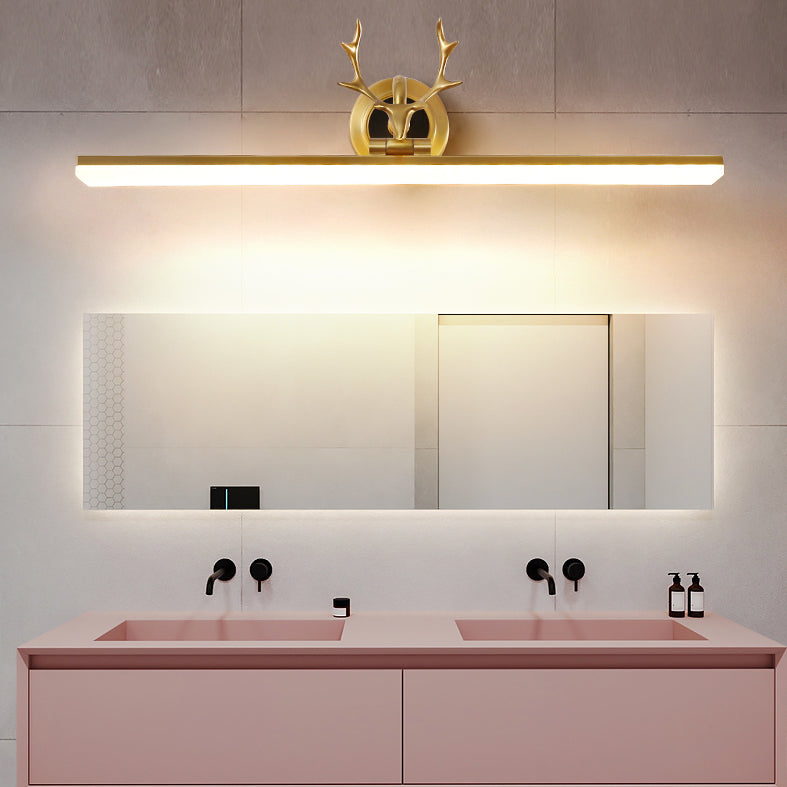 Vanité linéaire Lumières murales vintage Simplicité Applexion murale acrylique avec bois pour salle de bain