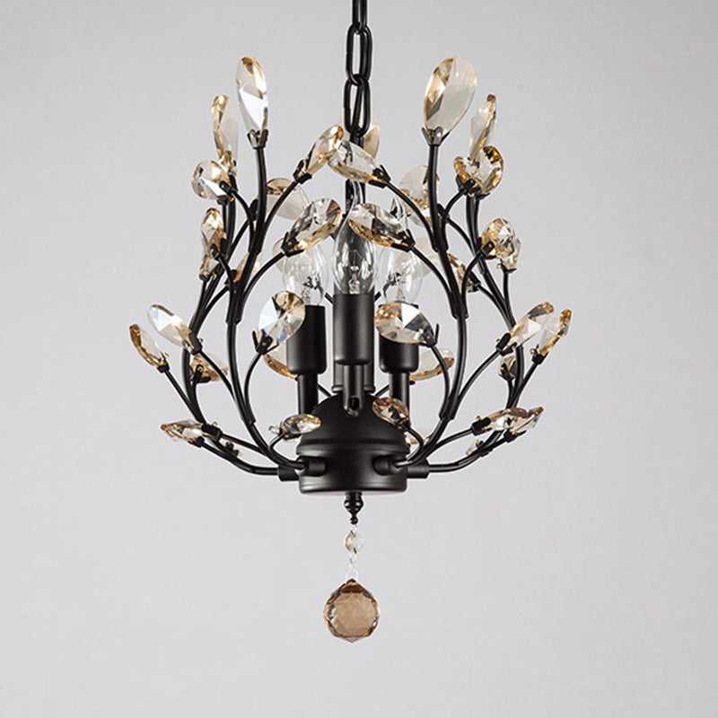 Branches Dinning Room Chandelier Lightture Rustic Crystal Black suspendu