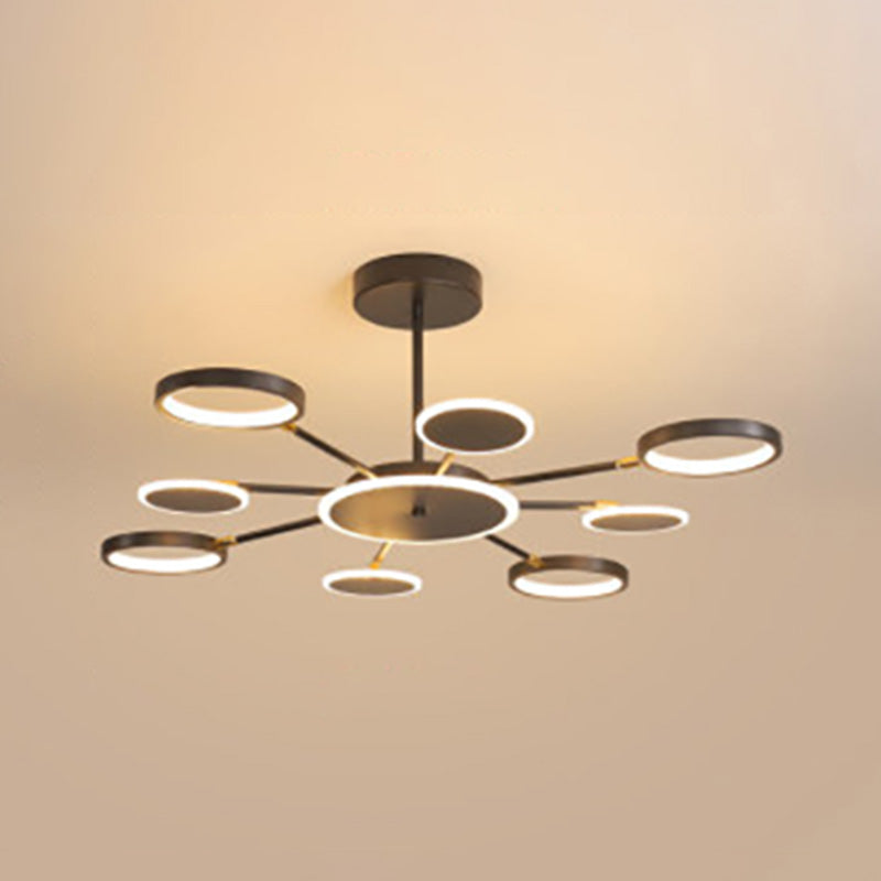 Círculos lámpara colgante de lámpara nórdica metal led techo ligero para sala de estar
