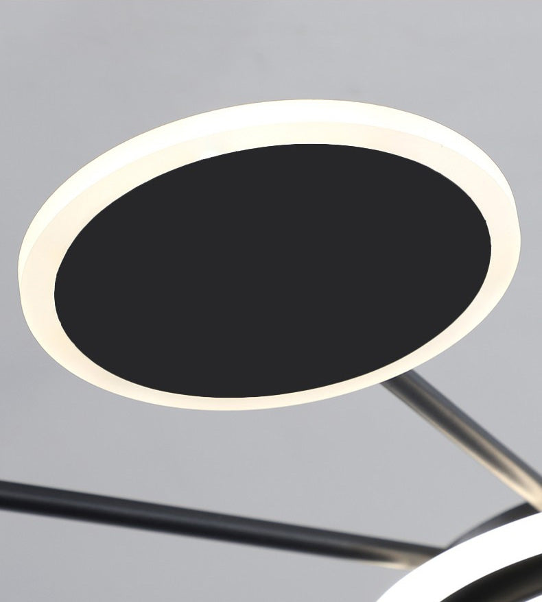 Círculos lámpara colgante de lámpara nórdica metal led techo ligero para sala de estar