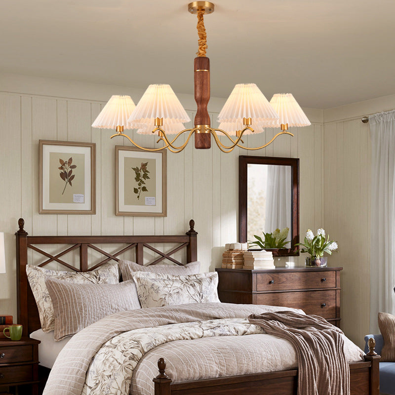 Luz de colgante de cobre de tela Sputnik Luz de techo contemporánea para estancia en el hogar