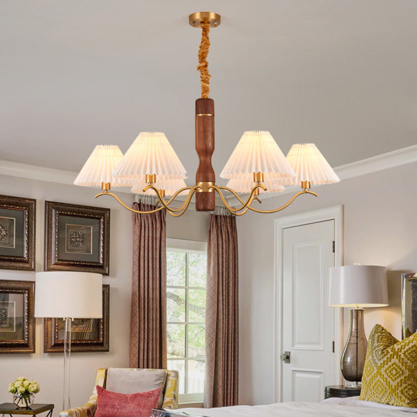 Luz de colgante de cobre de tela Sputnik Luz de techo contemporánea para estancia en el hogar