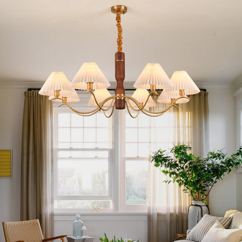 Luz de colgante de cobre de tela Sputnik Luz de techo contemporánea para estancia en el hogar