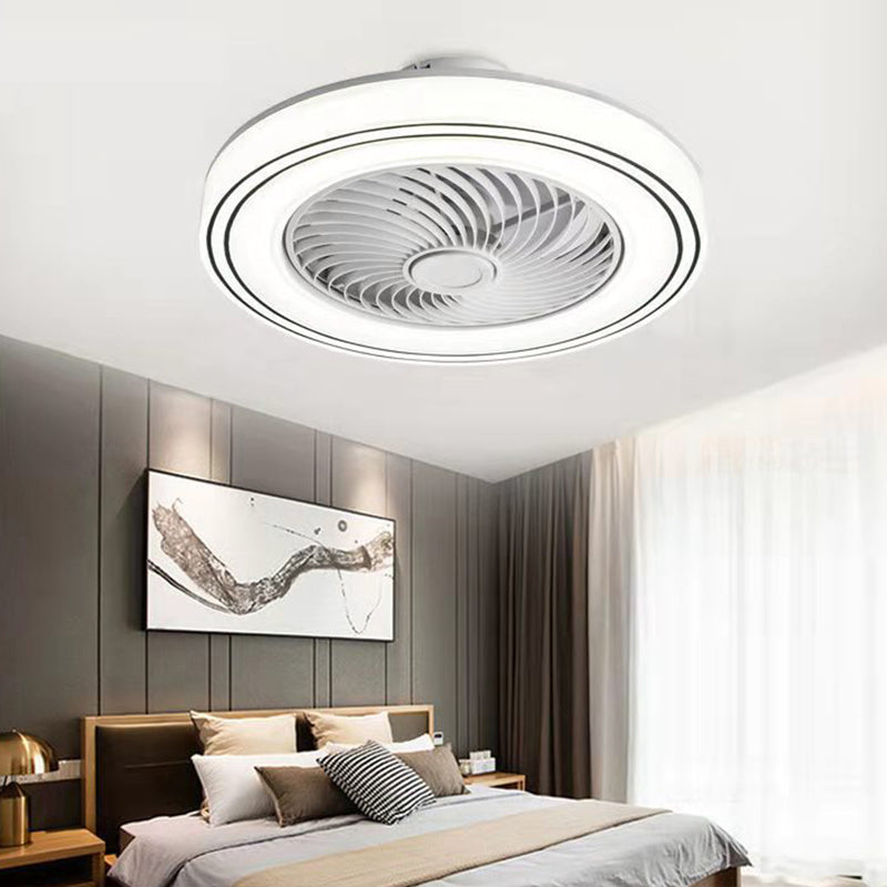 Kreisförmige Kinderschlafzimmer Deckenventilator Beleuchtung Acryl -Makkaron -LED Semi Flush Mount