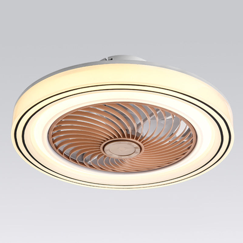 Kreisförmige Kinderschlafzimmer Deckenventilator Beleuchtung Acryl -Makkaron -LED Semi Flush Mount