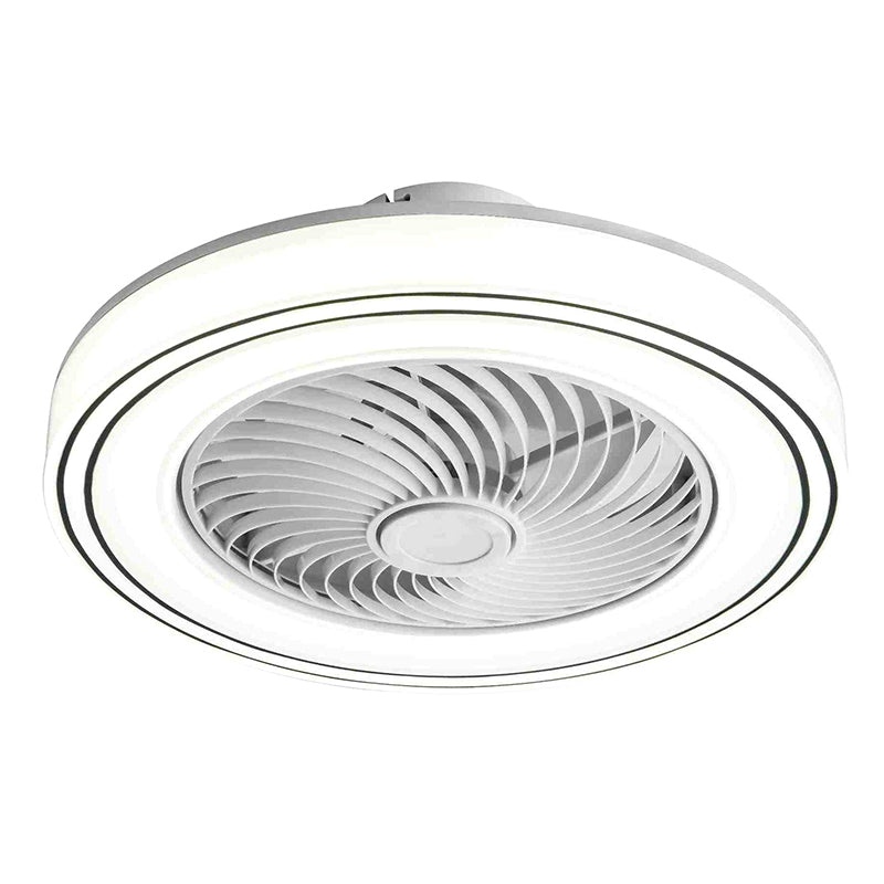 Kreisförmige Kinderschlafzimmer Deckenventilator Beleuchtung Acryl -Makkaron -LED Semi Flush Mount