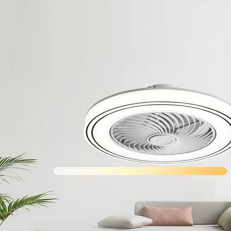 Kreisförmige Kinderschlafzimmer Deckenventilator Beleuchtung Acryl -Makkaron -LED Semi Flush Mount