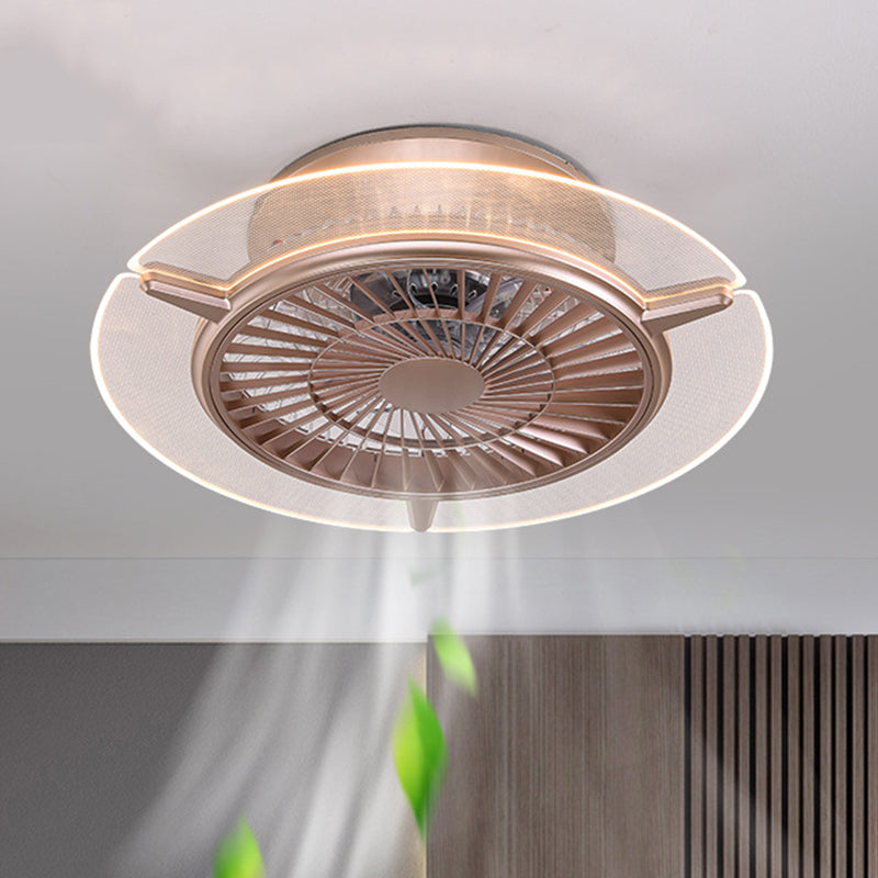 Roségold -Scheibe -Form -Spülen -Deckenventilator Leuchtt