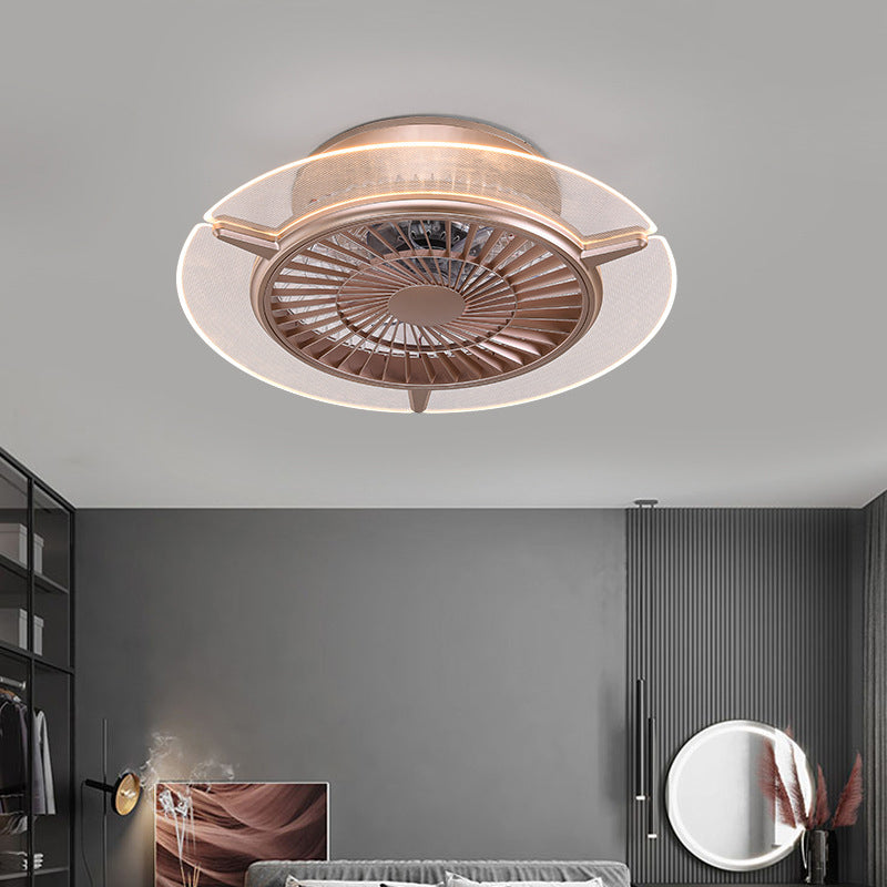 Roségold -Scheibe -Form -Spülen -Deckenventilator Leuchtt
