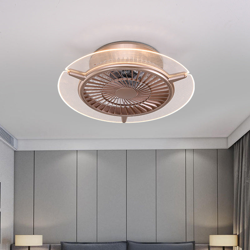 Roségold -Scheibe -Form -Spülen -Deckenventilator Leuchtt