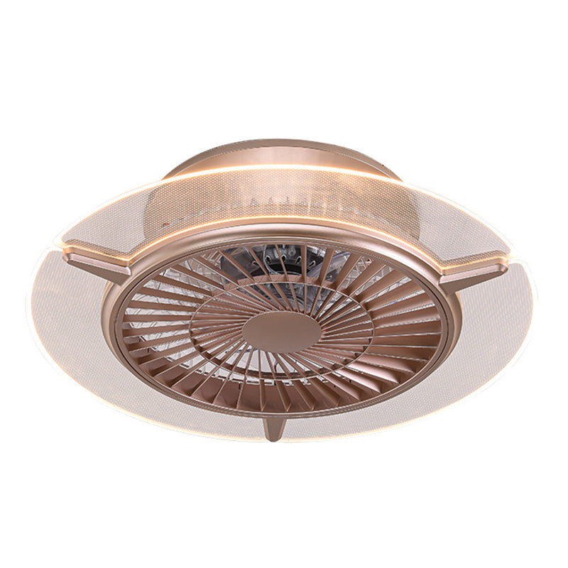 Roségold -Scheibe -Form -Spülen -Deckenventilator Leuchtt