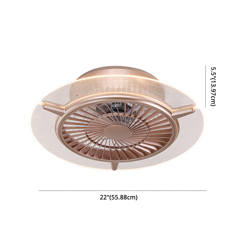 Roségold -Scheibe -Form -Spülen -Deckenventilator Leuchtt