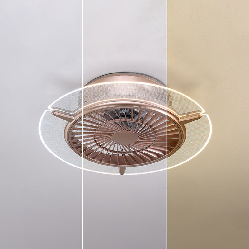 Roségold -Scheibe -Form -Spülen -Deckenventilator Leuchtt