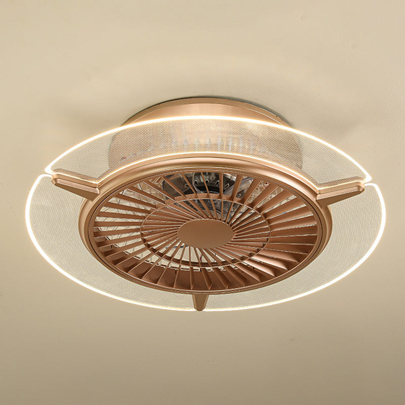 Roségold -Scheibe -Form -Spülen -Deckenventilator Leuchtt